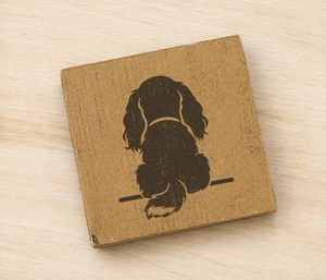 Dog Back View Coaster - Cavalier King Charles Spaniel／キャバリア(BB-SCW-039)